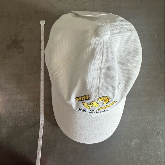 White Al Dente adjustable Cap w/ Embroidered Pasta Design & 4 black ink pen set🍝 - Picture 3 of 14
